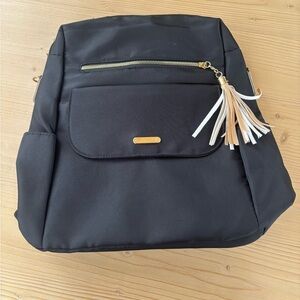 Black Backpack Bag w/ Tan Accents